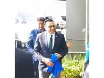 Nepal Finance Minister Swarnim Wagle arrives in Delhi