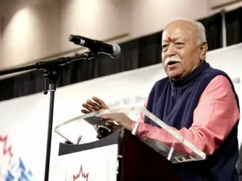 RSS Chief Mohan Bhagwat in London after the US and Canada as part of his centenary outreach tour