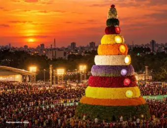 Telangana Tourism Department celebrates Muddapappu Bathukamma in Hyderabad