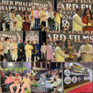 দাদাসাহেব ফালকে আইকন অ্যাওয়ার্ড ফিল্মস ২০২৬ অনুষ্ঠানে মন্ত্রী অশোক কীর্তনীয়ার উপস্থিতি।