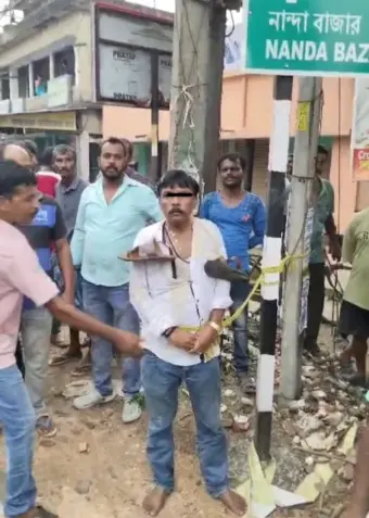 বেচারাম ঘনিষ্ঠ তৃণমূল উপপ্রধানকে খুঁটিতে বাঁধলেন জনতা, কোমরে দড়ি দিয়ে ঘোরানো হল এলাকায়