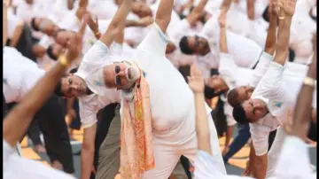 PM Modi at Yoga Day celebrations in Kolkata says the practice connects world to India