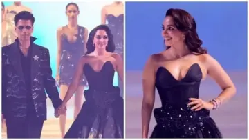 Kiara Advani and Karan Johar turn showstopper for Rahul Mishra's designer showcase, dazzle in black and diamond jewels