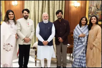 PM Modi Meets Mammootty and His Family: وزیر اعظم مودی کی پدم بھوشن یافتہ ملیالم اداکار مموٹی اور ان کے اہل خانہ سے ملاقات