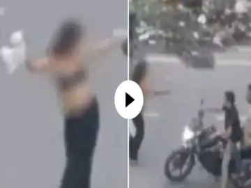 नशे में धुत लड़की का सड़क पर हाई-वोल्टेज ड्रामा; सड़क पर ही उतारे कपड़े.., VIDEO देखकर नेटिज़न्स नाराज़