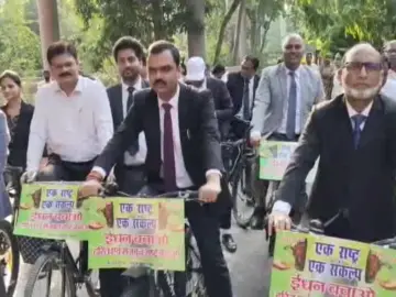 UP: Lucknow judicial officers organise bicycle rally to promote fuel conservation, environmental awareness