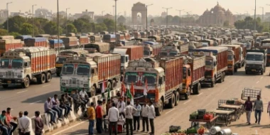 ट्रांसपोर्ट कारोबार पर मंडराया संकट: गुरुग्राम समेत दिल्ली-एनसीआर में ट्रांसपोर्टरों की तीन दिवसीय हड़ताल शुरू,  जानिए क्या खुला और क्या बंद?