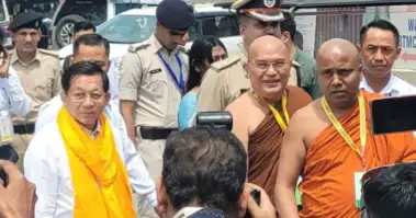 म्यांमार के राष्ट्रपति बिहार के गया जी पहुंचे, महाबोधि मंदिर में दर्शन करेंगे