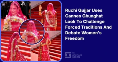 Ruchi Gujjar Uses Cannes Ghunghat Look To Challenge Forced Traditions And Debate Women's Freedom - The Logical Indian