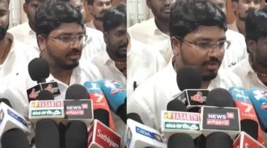 நெட்டிசன்கள் கலாய்! சுற்றுச்சூழல் துறையா? சுற்றுலா துறையா? பிரஸ்மீட்டில் குழப்பிய த.வெ.க இளம் அமைச்சர்..!