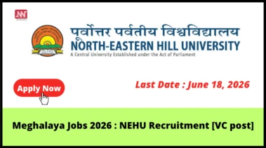 Meghalaya Jobs 2026 : NEHU Recruitment [VC post]