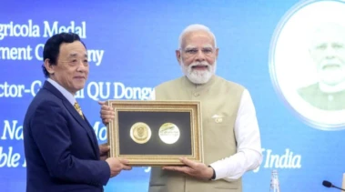 FAO Director General honours India's Prime Minister Narendra Modi with FAO's prestigious Agricola Medal