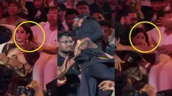 Video: Janhvi Kapoor startled as fan rushes towards Ram Charan at Peddi event