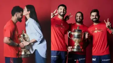 Anushka Kisses Virat: RCB की जीत के बाद अनुष्का ने लुटाया विराट पर प्यार, किस कर जाहिर की खुशी, पोस्ट वायरल