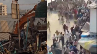 Violence Erupts During Demolition Of Mosque On Encroached Land In Bandra, Cops Injured In Stone Pelting