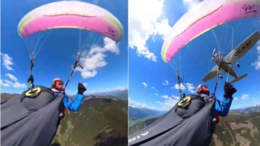 Paragliding Horror | ఆకాశంలో యాక్సిడెంట్.. విమానం ఢీకొట్టడంతో గాల్లోనే ప్రాణాల కోసం పోరాడిన పారా గ్లైడర్.. వీడియో వైరల్!