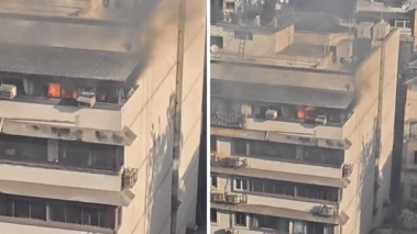 Mumbai: AC Blast Triggers Fire In Colaba's Kismat Building; Residents Escape Unhurt | Videos
