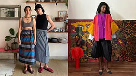 Gul Sohrab is a Delhi-based clothing label by Amit Malhotra and Saurabh Kumar that reworks Indian handwoven textiles, checks, lungi-inspired drapes, gamchas, Banarasi weaves, and vintage silks through oversized, architectural, and fluid silhouettes.