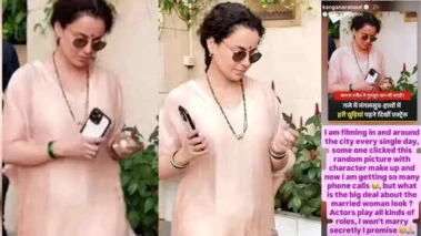 Kangana Ranaut: ಕತ್ತಿಗೆ ತಾಳಿ, ಕೈಯಿಗೆ ಹಸಿರು ಬಳೆ ಹಾಕಿಕೊಂಡು ಓಡಾಡ್ತಿರೋ ಕಂಗನಾ ರಣಾವತ್‌; ಆದ್ರೆ..ಯಾಕೆ ಹೀಗೆ?