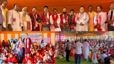 A Surat organization conducts a mass wedding for 1100 tribal daughters in Assam
