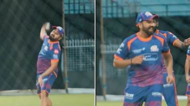 [WATCH]- Rohit Sharma Mimics Abhishek Nayar's Bowling Action In Nets