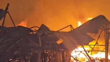 Fire breaks out at furniture market in Delhi