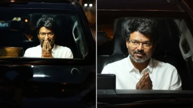 ஆளுநரை சந்திக்க கிளம்பிய விஜய் - நெற்றியில் திலகம்.. முகத்தில் சிரிப்பு.. அடிபொலி!