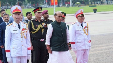 Defence Minister Rajnath Singh pays tribute to Ho Chi Minh during Vietnam visit