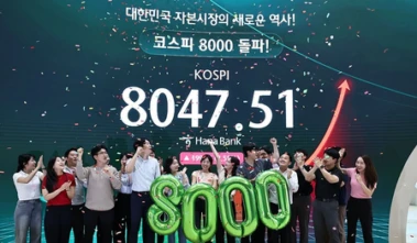 Seoul's KOSPI finishes above record-breaking 8,000-point level