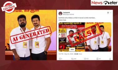 Fact Check: Accused in Coimbatore assault-murder case poses with Udhayanidhi Stalin? No, image is AI-generated