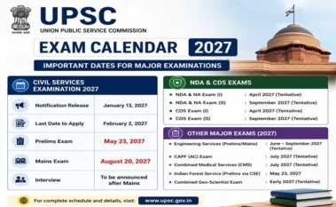 UPSC Exam Calendar 2027 Released: Check Important Dates