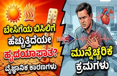 ಬೇಸಿಗೆಯ ಬಿಸಿಲಿಗೆ ಹೆಚ್ಚುತ್ತಿದೆಯೇ ಹೃದಯಾಘಾತ: ಇಲ್ಲಿದೆ ವೈಜ್ಞಾನಿಕ ಕಾರಣ ಮತ್ತು ಮುನ್ನೆಚ್ಚರಿಕೆ ಕ್ರಮಗಳು