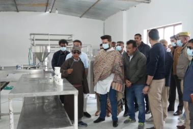 Union Minister Chirag Paswan Visits Food Processing Unit in Ladakh's Nubra Region