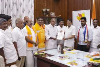 Puducherry: Rangasamy meets Lt Guv, stakes claim to form govt, oath-taking likely on May 13