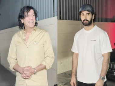 Lakshya poses for media at 'Chand Mera Dil' screening, Chunky Panday arrives to show support
