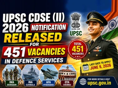 UPSC CDSE (II) 2026 Notification Released for 451 Vacancies in Defence Services