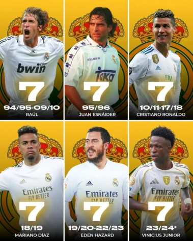 The six Real Madrid stars to don the iconic number7️⃣