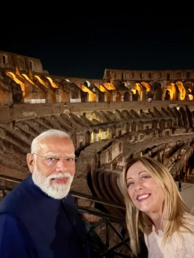 'Welcome to Rome, my friend!': Meloni shares photo with PM Modi after his arrival in Italy