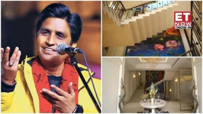 Step inside Kumar Vishwas's crore-worth Noida home: 5 floors, 2 private libraries, personal salon, steam spa, giant chandelier and 60-foot Basant painting