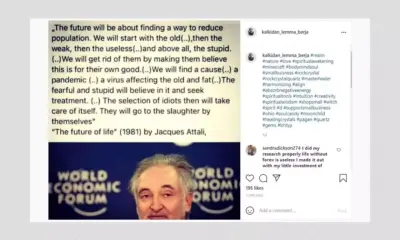 Jacques Attali Did Not Discus Depopulating The World Using A Pandemic