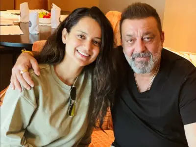 Kangana Ranaut meets Sanjay Dutt in Hyderabad