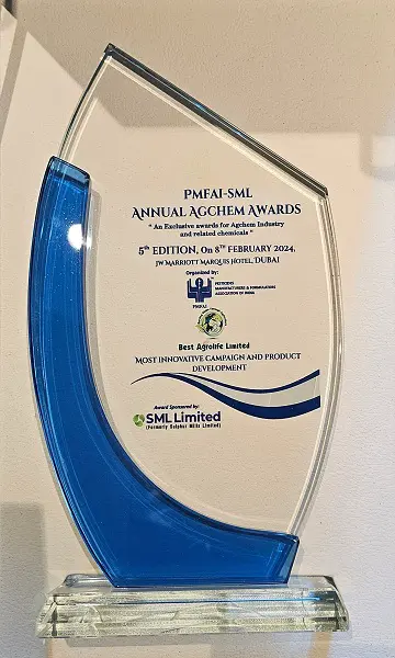 Best Agrolife Clinches Prestigious "Most Innovative Campaign and Product Development" Award at PMFAI SML Agchem Awards 2024