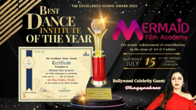 Mermaid Film Academy of Kolkata has been awarded the title of 'Best Dance Institute of the Year 2023' at The Excellency Iconic Awards 2023.