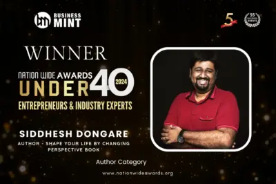 Siddhesh Dongare, Author - Shape Your Life By Changing Perspective Book has been recognized as Nationwide Awards Under 40 - 2024