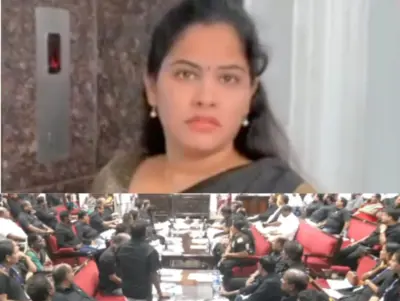 வார்டு மேம்பாட்டு நிதி வழங்கக் கோரி கருப்பு உடையில் மேயர் பிரியா & திமுக கவுன்சிலர்கள்