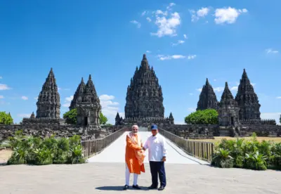 Prime Minister Narendra Modi visits Indonesia's ancient Prambanan Temple with President Prabowo, offers prayers