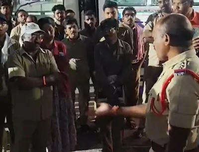 RTC drivers, families stage protest at Mancherial depot over breath analyser tests