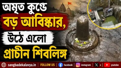 Joy Shiva : অমৃত কুণ্ডে বড় আবিষ্কার, উঠে এলো প্রাচীন শিবলিঙ্গ
