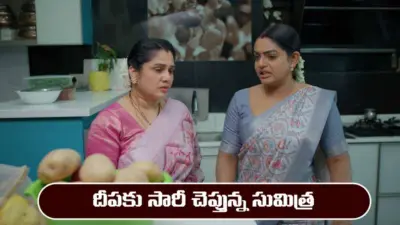 Karthika Deepam 2 Serial Today Episode May 1st 'కార్తీక దీపం 2' సీరియల్: దీపకు సారీ చెప్పిన సుమిత్ర - శ్రీధర్ కు స్ట్రోక్