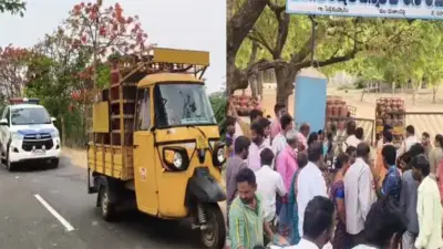 గ్యాస్ సిలిండర్ల ఆటోలకు ఎస్కార్ట్..ఇదేందయ్యా. ఇది నేను ఎక్కడ చూడలే !!